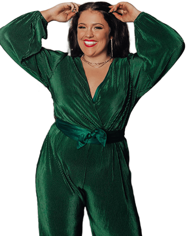 Emerald green plus size jumpsuit sale